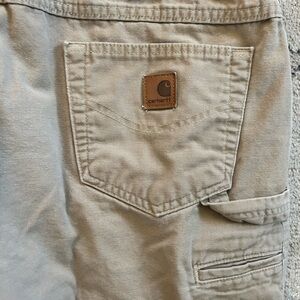 Carhartt Pants Mens 40x32 Beige Relaxed Fit Workwear Cargo Workwear Worn